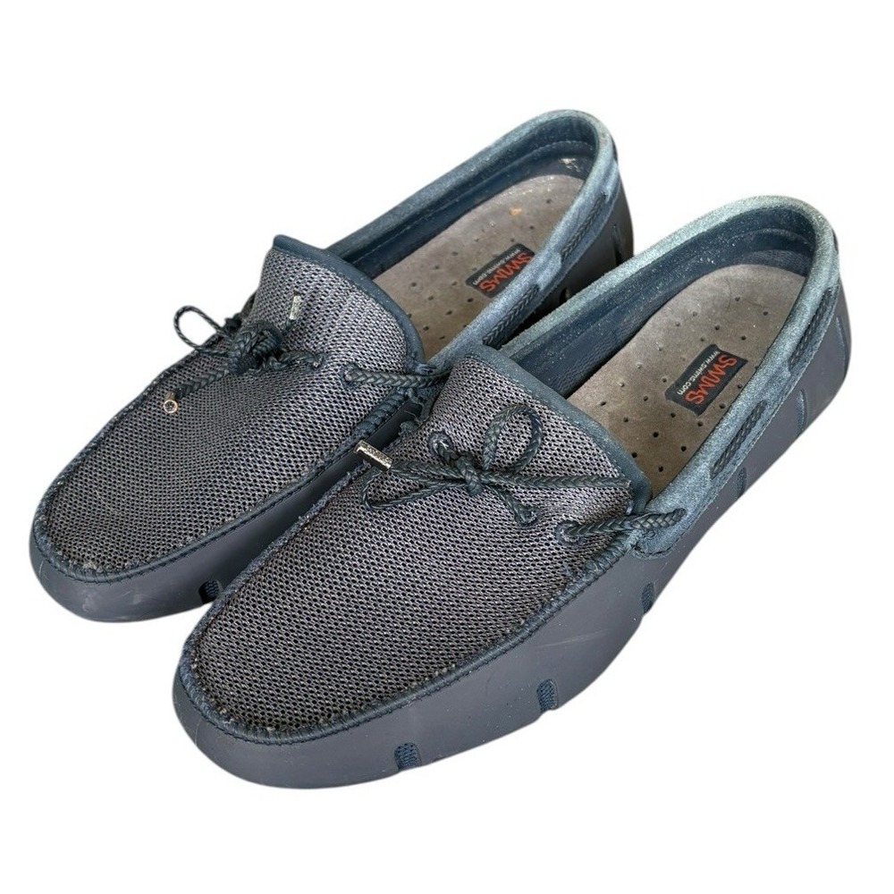 Swims Men's Braided Lace Loafer Navy Size 10 Beach Coastal Boat Nautical